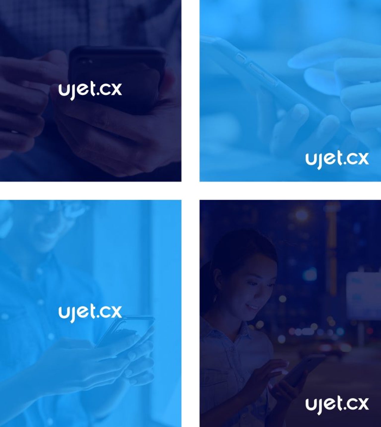 UJET logo overlay position examples