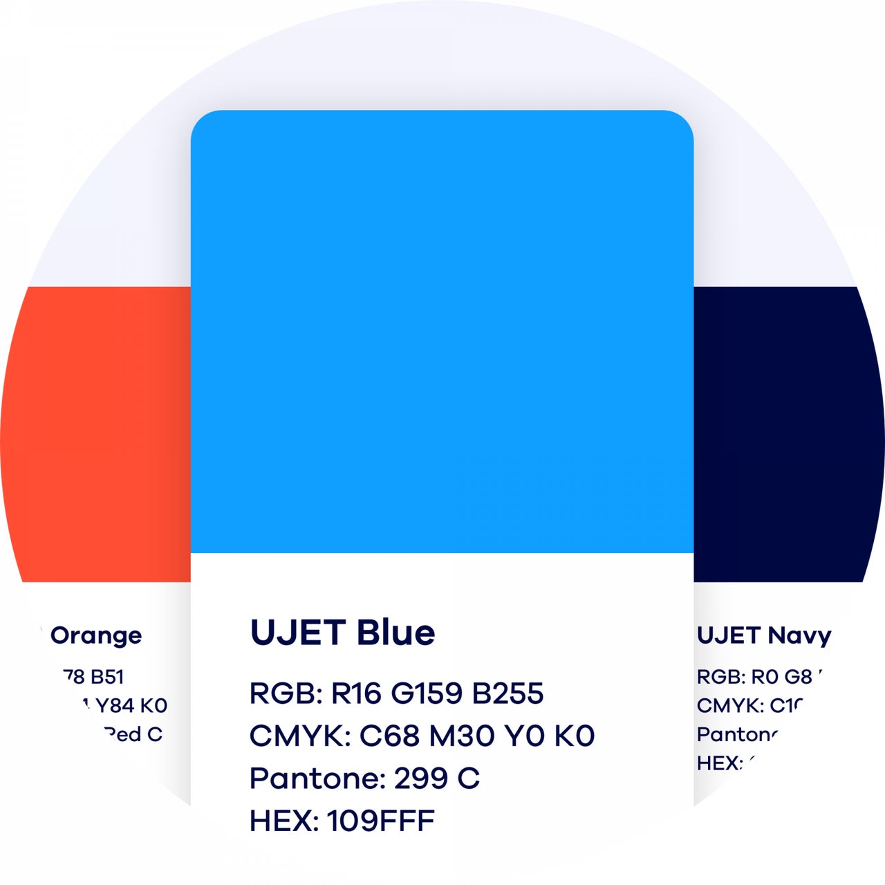 illustration of colors used in UJET color scheme