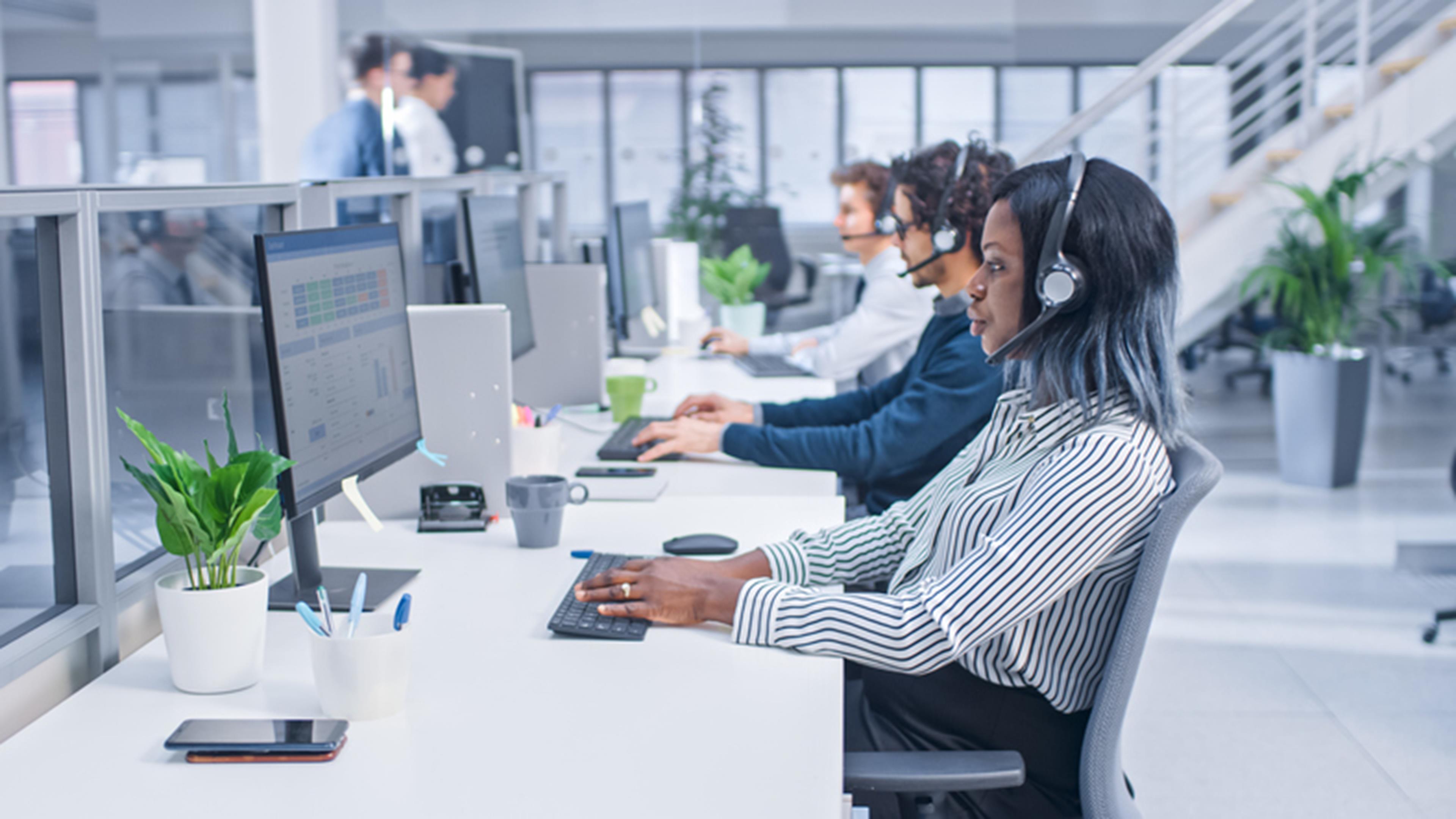 agents working in a call center