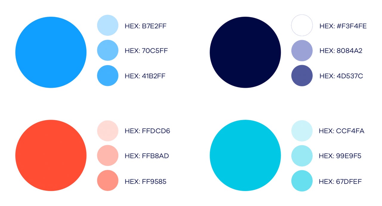 UJET colors and their color values