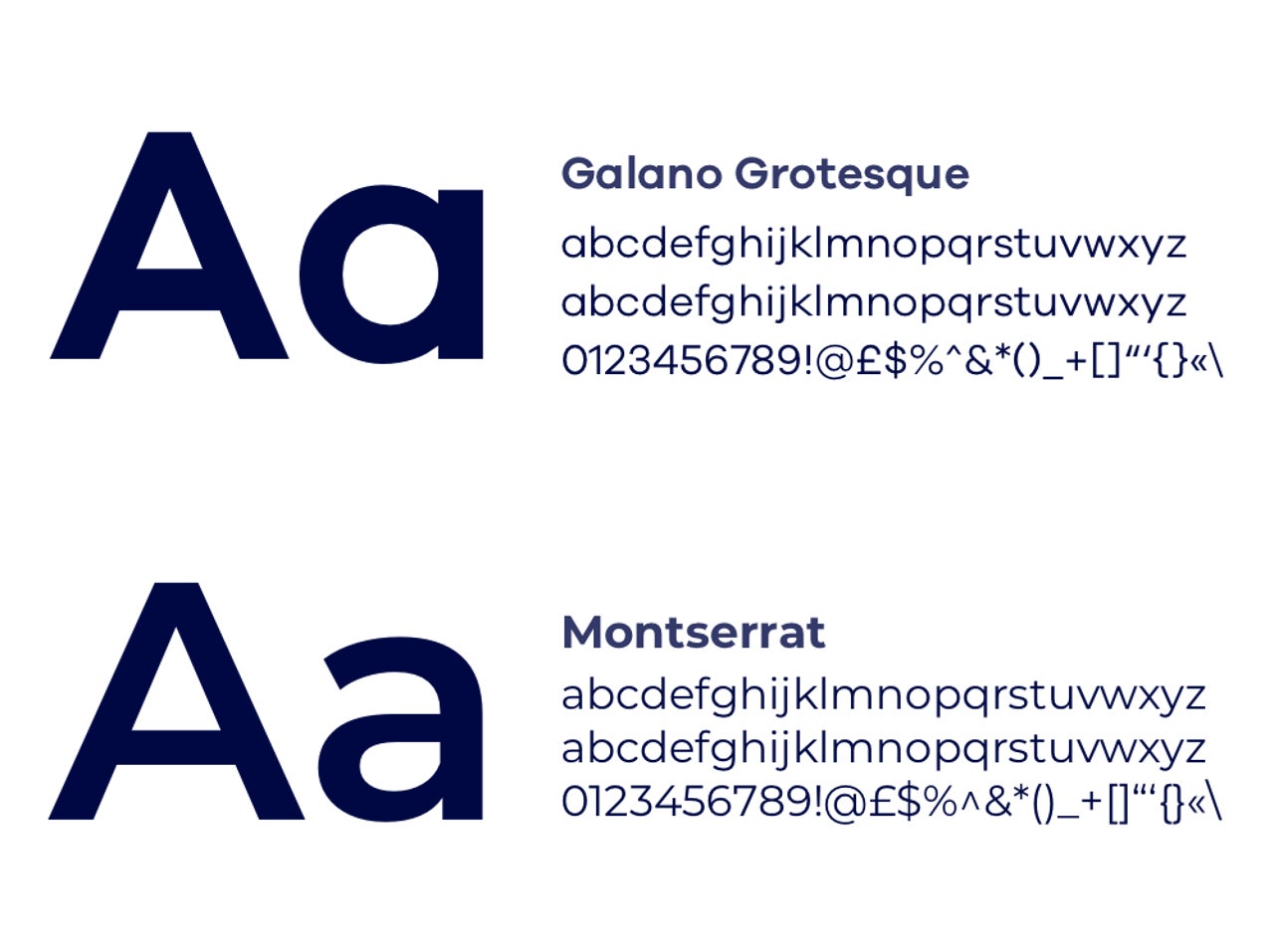 image of the two fonts used on the site.